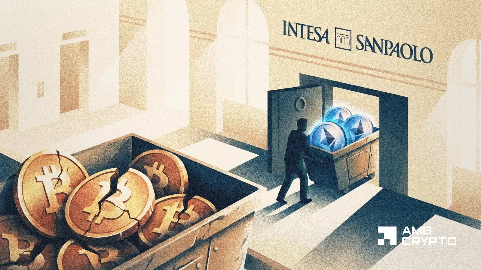 Italy's Intesa Sanpaolo cuts IBIT shares by 94%, doubles down on Ethereum: Details