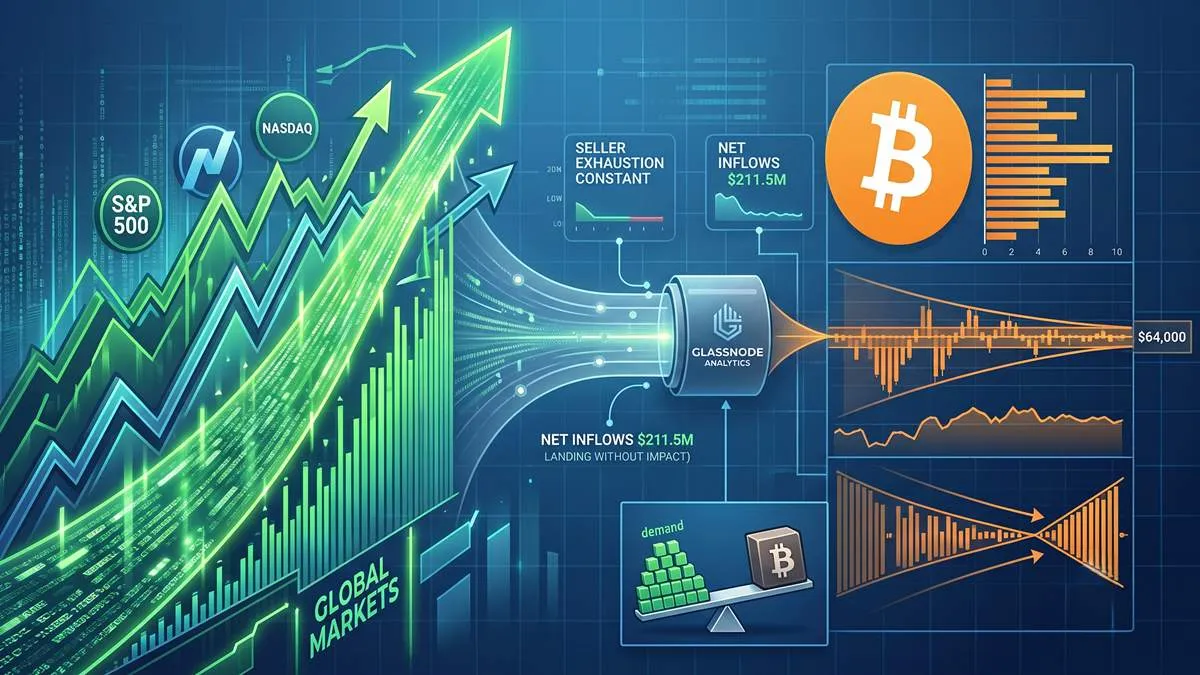 Bitcoin Stalls as Global Markets Hit New Records, Glassnode Reveals Why