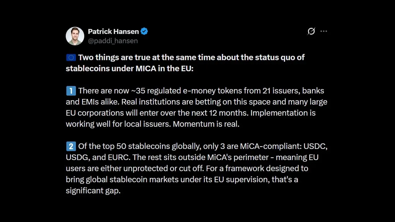 Circle Warns MiCA Rules Cut off EU Users From Top Stablecoins