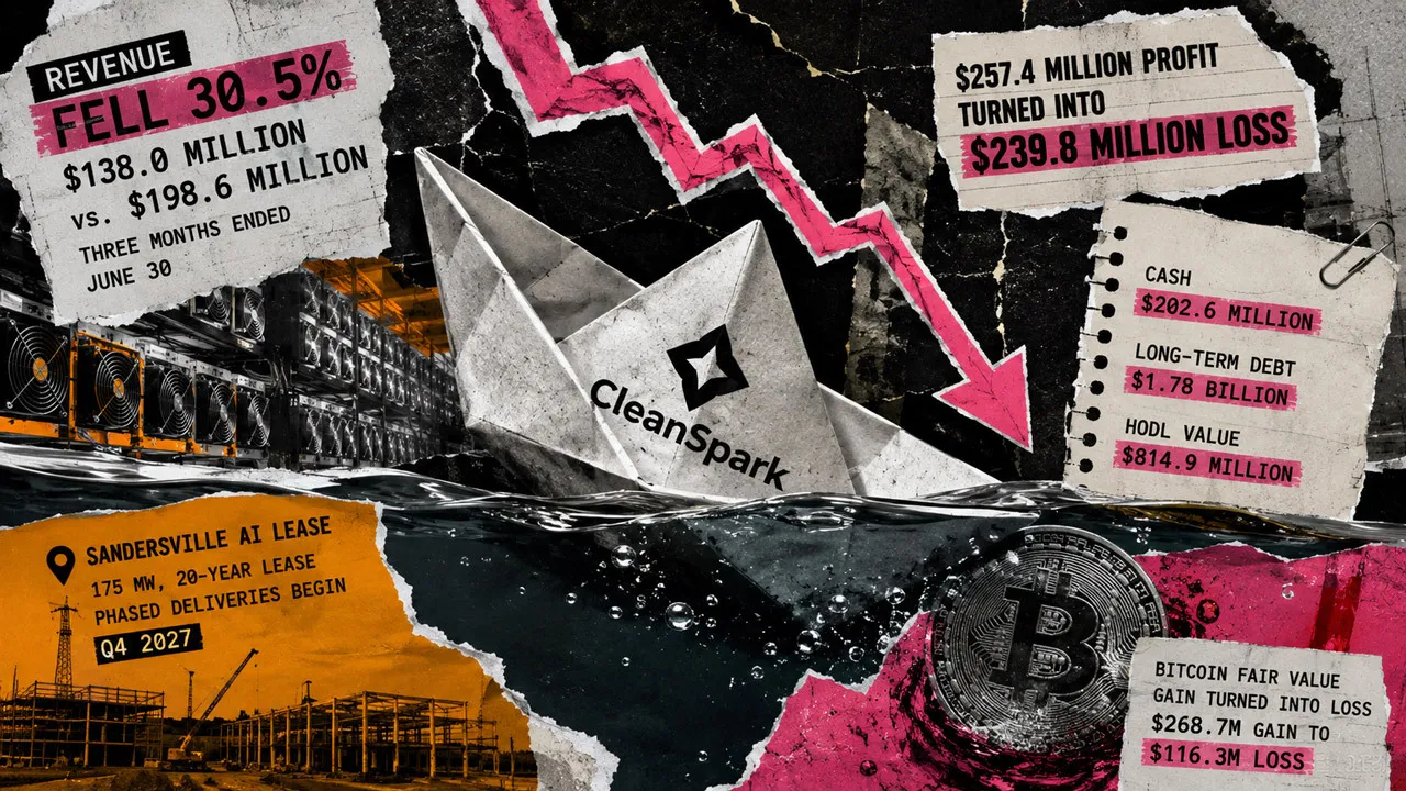 A $433 million Bitcoin accounting crash just exposed the high-stakes gap in CleanSpark's massive AI transition